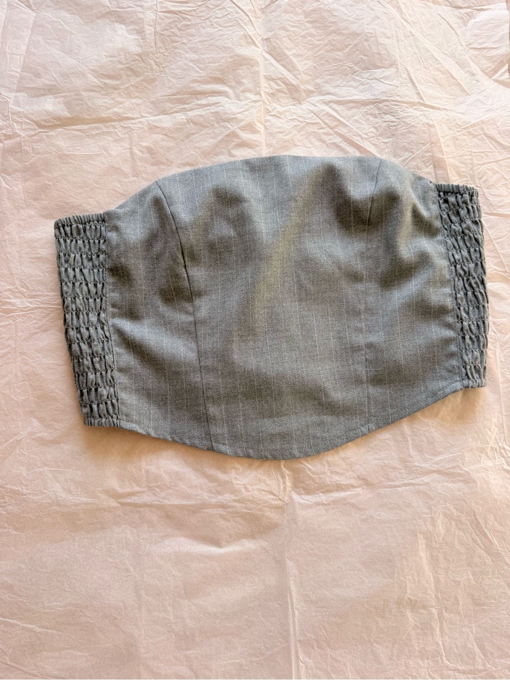 H&M Light Gray Smocked Bustier Top